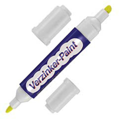 Permanent-Farbmarker gelb,mit 2 Spitzen wasserfest,ideal zum Verzinken