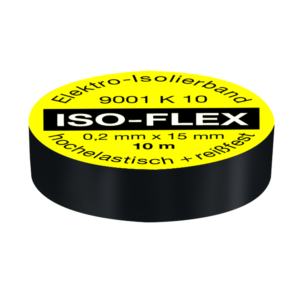 Elektroisolierband PVC schwarz 15x0,2mm 10m,kältefest,selbstklebend