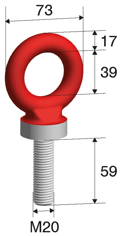 Ringschraube hochfest M20 Tragfähigkeit 2.500kg