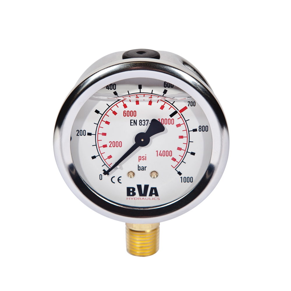 Manometer DM 60mm glyzeringefüllt Männlich 1/4" NPTF