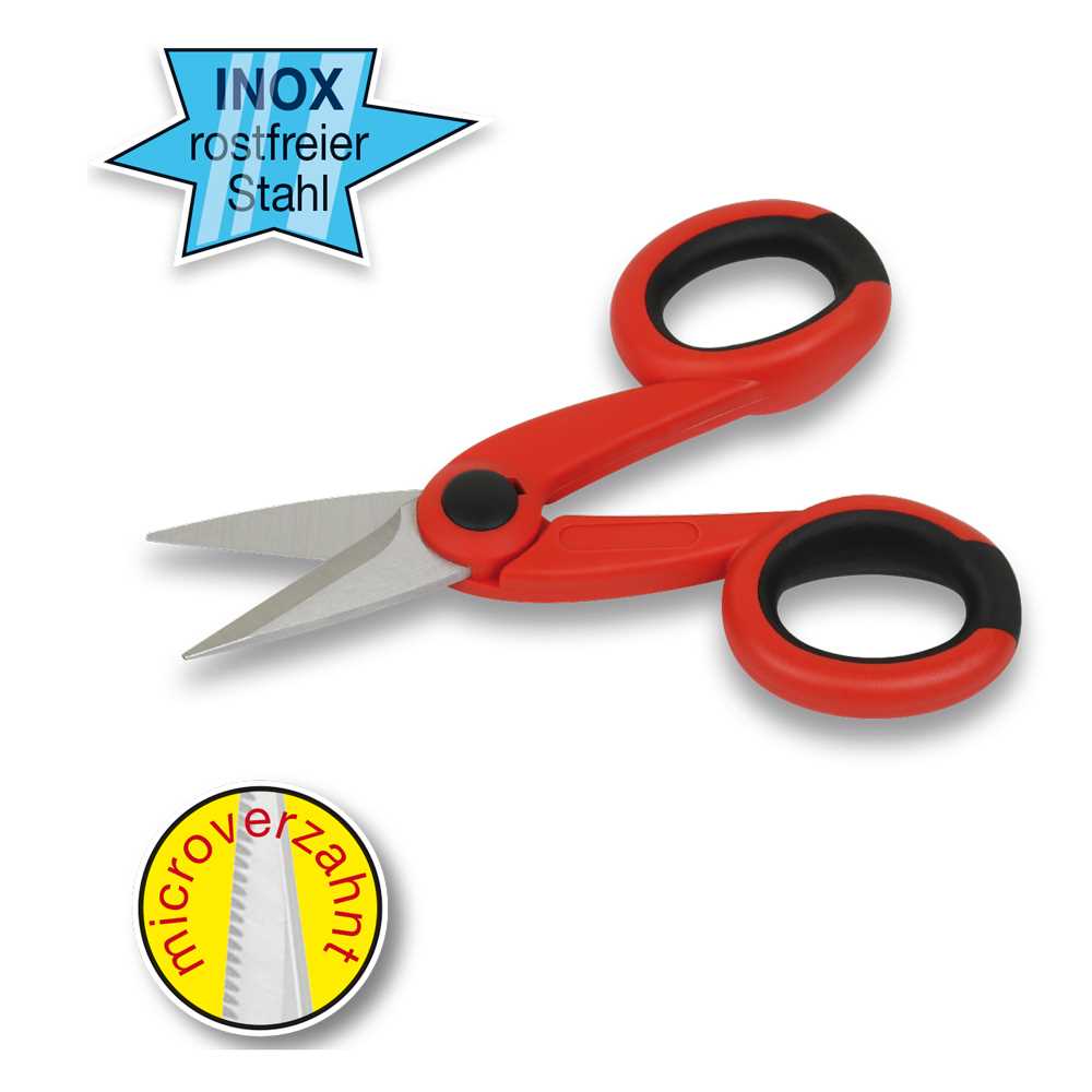 INOX-Scharfschnitt-Kabelschere 140mm microverzahnt,Comfortgriffe