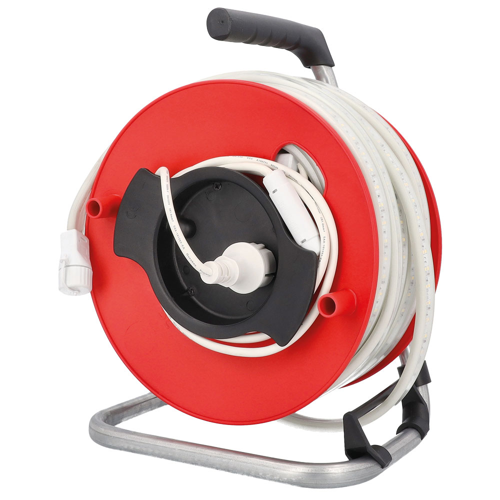 LED Lichtband Kabeltrommel fluoresz. 15m 1,5m Anschluß, Verlängerbar bis 150m