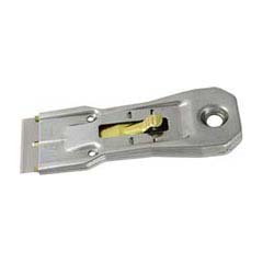 Chrom-Schaber 105mm lang,auswechselbare Klinge,Messing-Führung