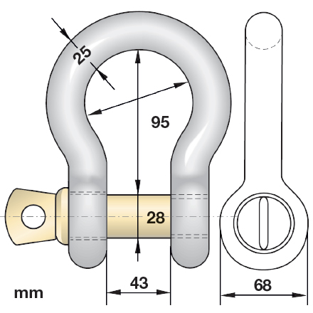 Geschweifter Schäkel 8,5 t hochfest