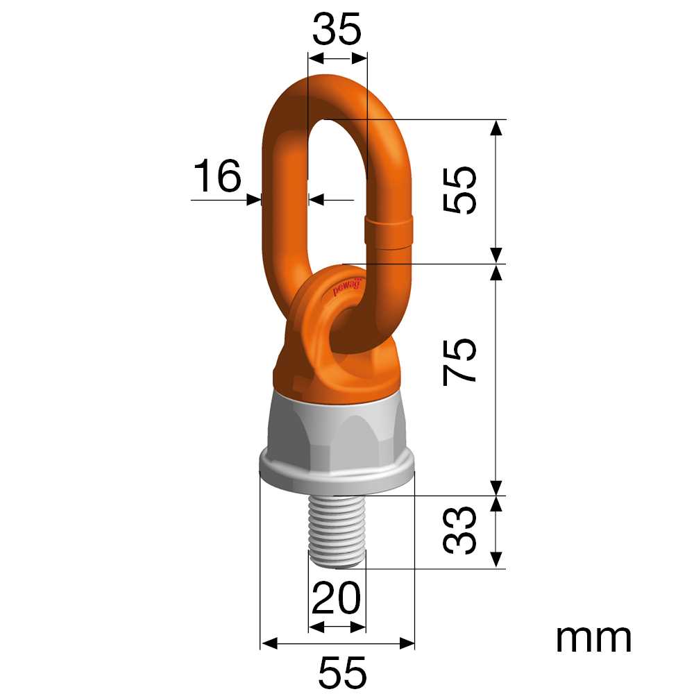 Anschlagpunkt Nicralloy PLD 2,5t - M20 unter Last drehbar