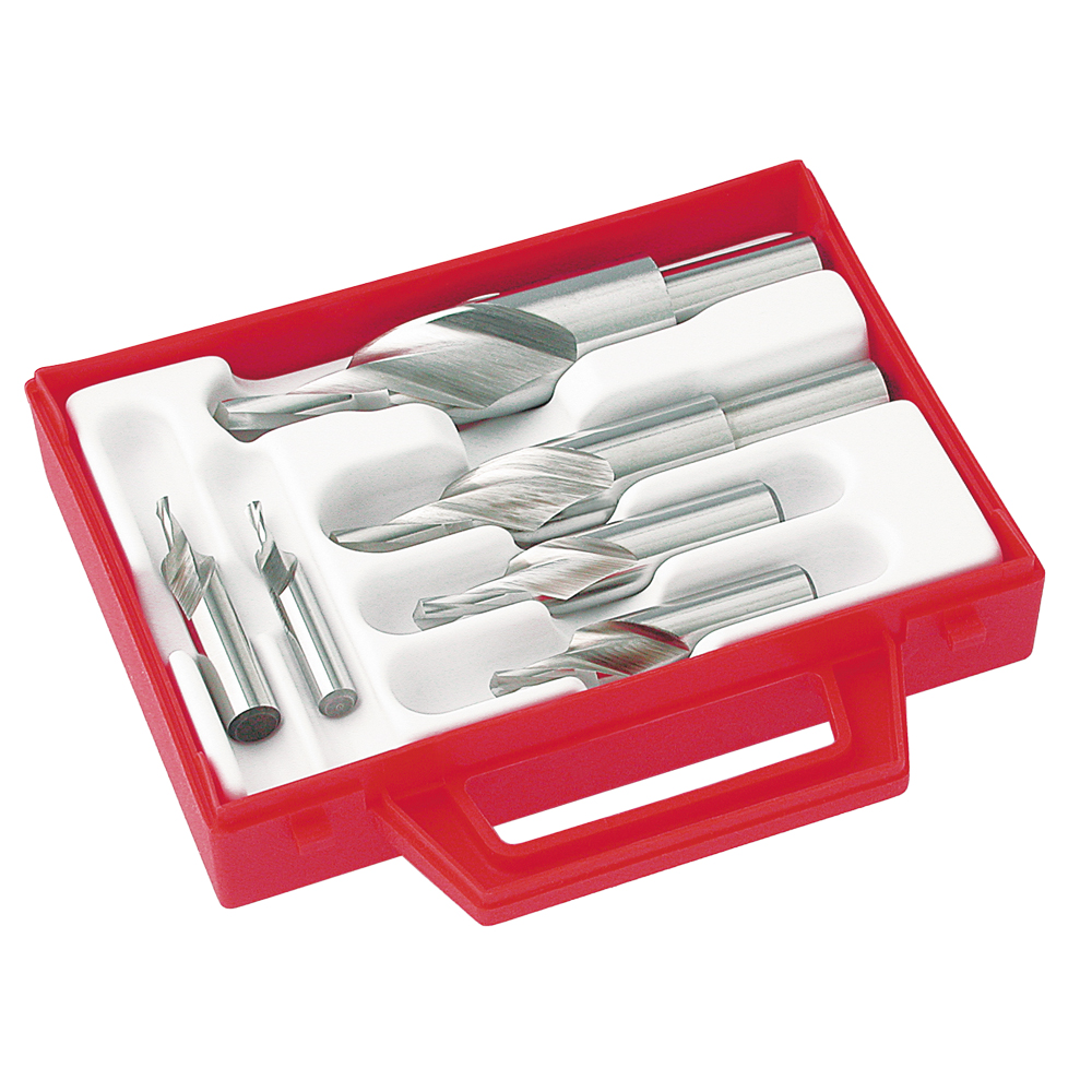 Stufenbohrer 90° kurz; HSSCo; SET M3-M10; für Senkkopfschrauben