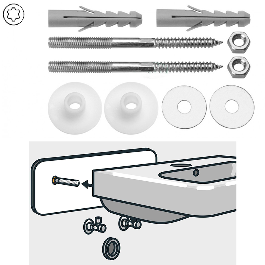 Waschtischbefestigung WST 10x140 Stahl verzinkt Typ 700