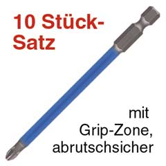 10 Stück TORO-GRIP Bits 100mm/PZ 2 1/4" Schrauben-Bits+Grip-KrallTorsions-Z