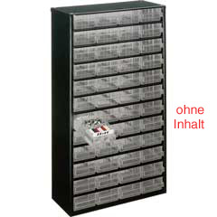 Kleinteilmagazin 48 Laden 1-CL,blaugrau lackiert,Laden glasklar