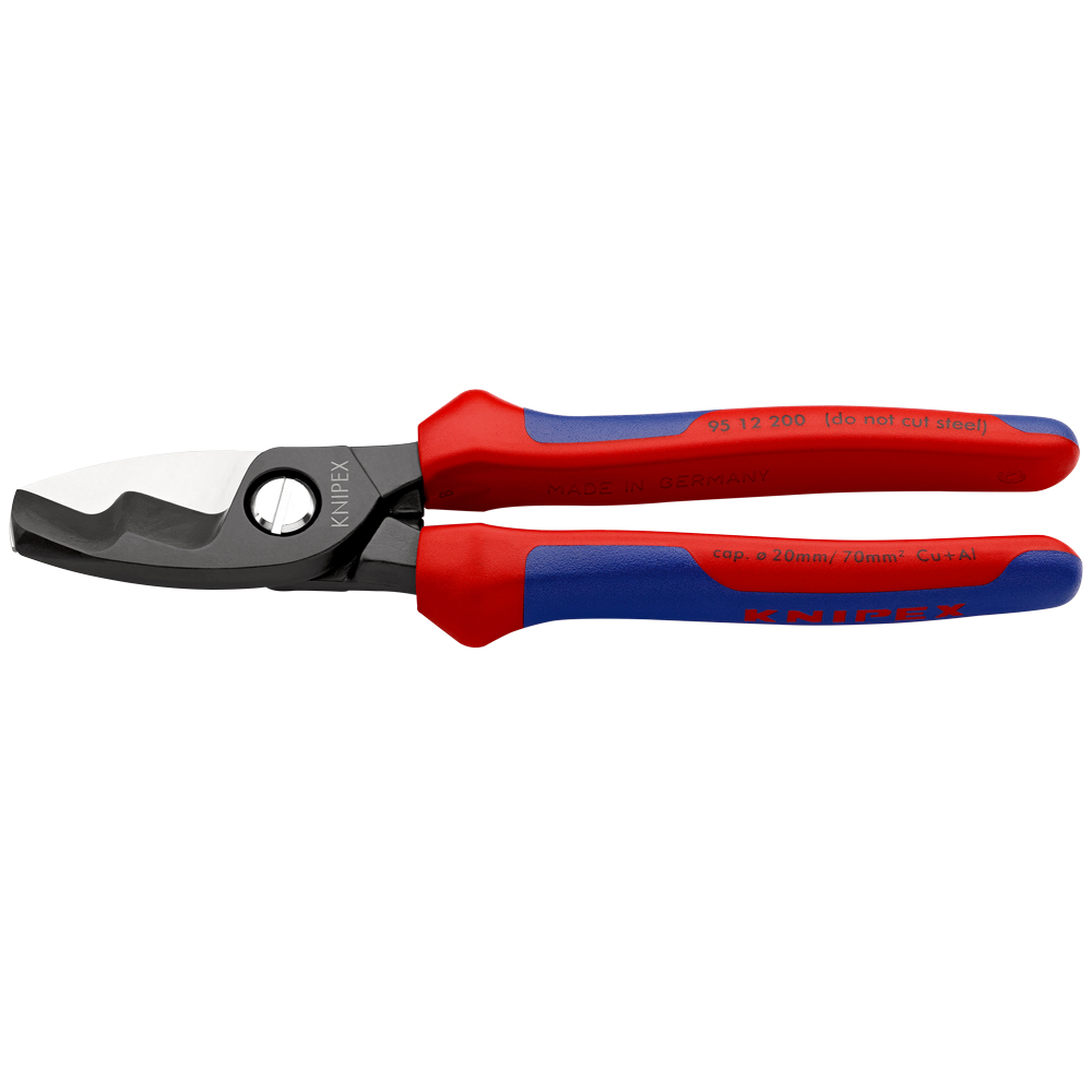 Rund+Flachkabelschere 200mm brüniert für Cu- und Aluminium-Kabel