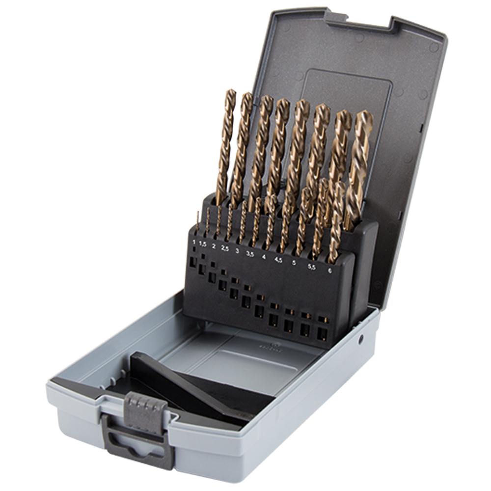 HSSE-Spibo-Satz Ø1-10mm-19-teilig/0334 135°/0,5 steigend