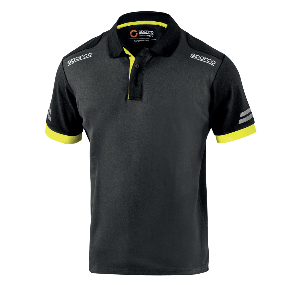 SPARCO Poloshirt Größe L grau/neongelb