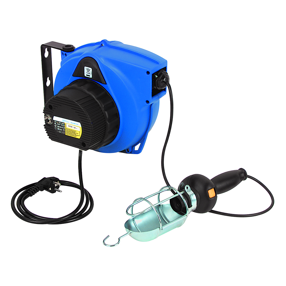 Kabelautomat ROLLFIX 15m 2x1,0mm² 24V autom.Rücklauf,Trafo,m.Leuchte bis 60W