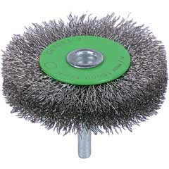 Rundbürste INOX 70x11 0,20mm rostfreier Stahldraht gewellt,mit 6mm Schaft
