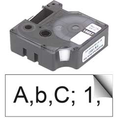 Thermoband schwarz-weiß 12mm,7m lang,in Kassette,für Dymo-Geräte