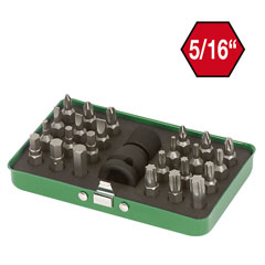 Bit-Satz 5/16" schlagschraubfest,25-tlg Box,Schnellwechselhalter 1/2"