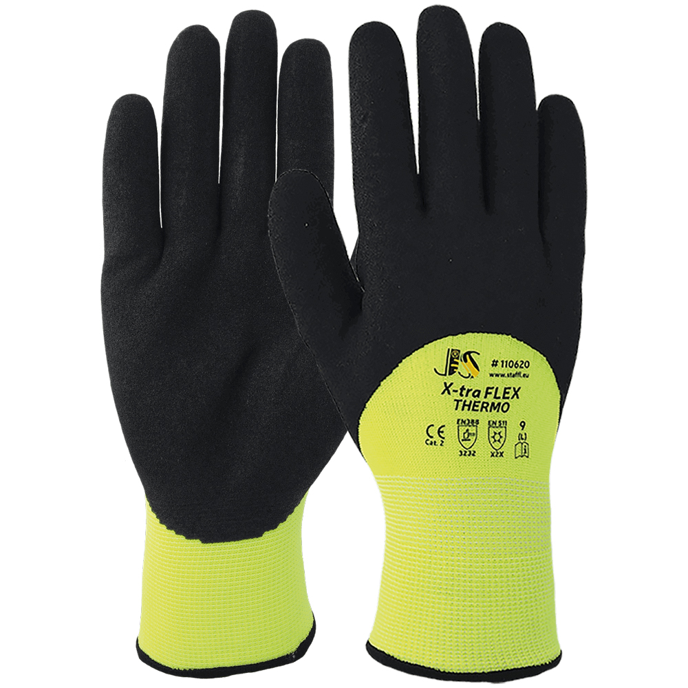 Winterhds. X-TRAFLEX THERMO 1102 Gr. 9 EN 388 4.2.4.2.X CE Cat.II, EN 511 X.2.X