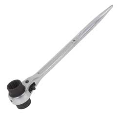 Bau-und Gerüst Knarren-Schlüssel 21+22mm mit Passdorn,315mm lang