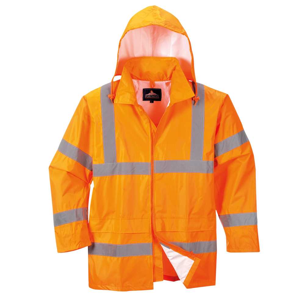 Regenjacke Warnschutz Gr. L orange EN 20471 Klasse 3, EN 343 3.1