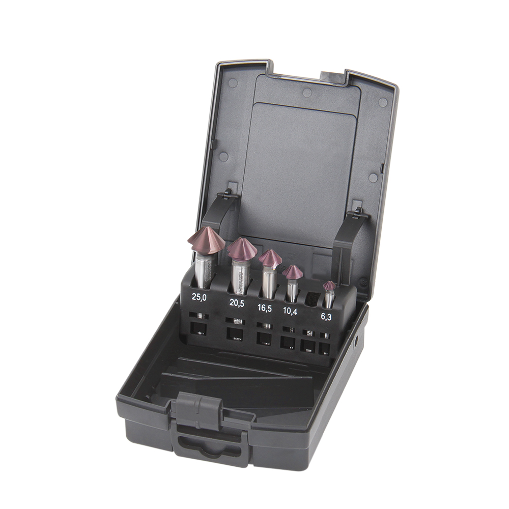 RASANT TiALN 3S-Senker Set 90° 5-tlg. 6,3/10,4/16,5/20,5/25,0 mm