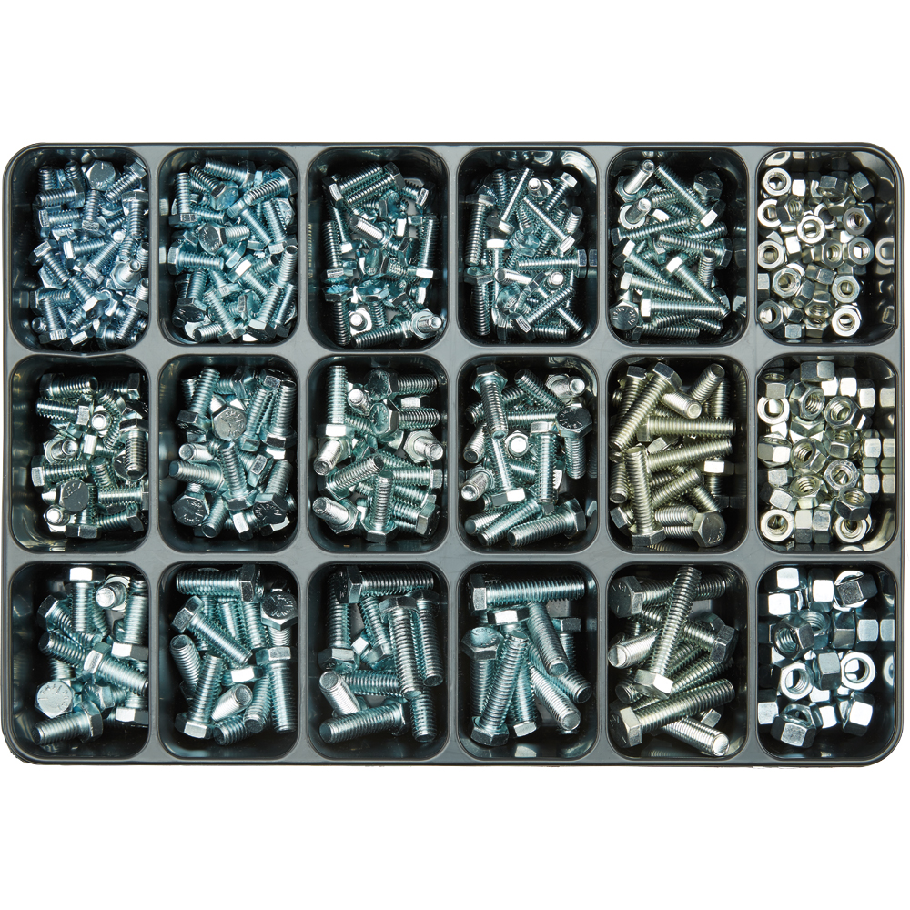 SPIRAL Sortimentkoffer 465-teilig Skt.-Schraube u. Skt.-Mutter UNC 8.8 vz.