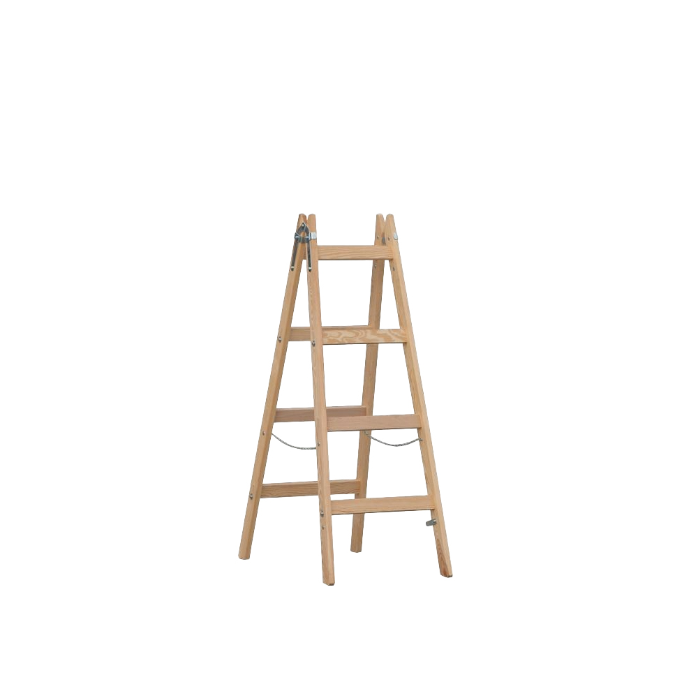 Holzdoppelleiter 5 Stufen Sprossenanzahl: 2 x 5, Länge: 1,66 m