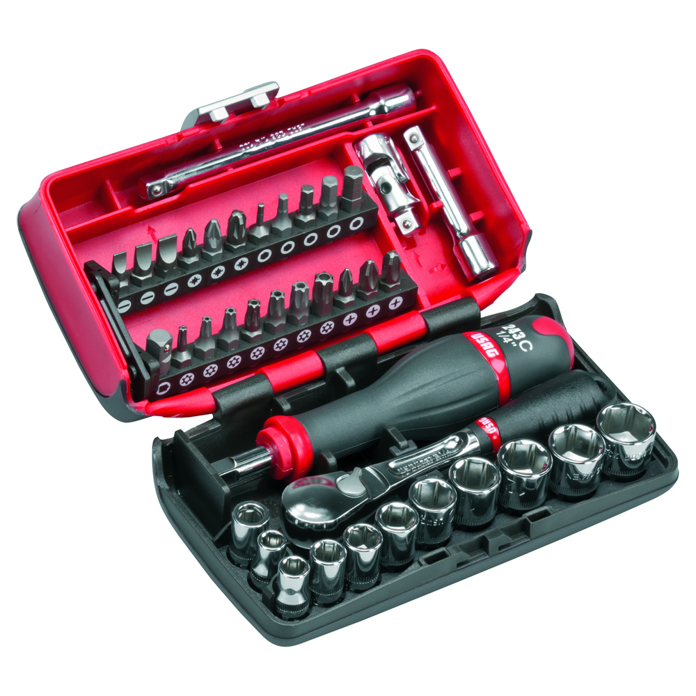 Stecknusskassette USAG U609-1/4"EB 38-teilig, 5,5-14mm