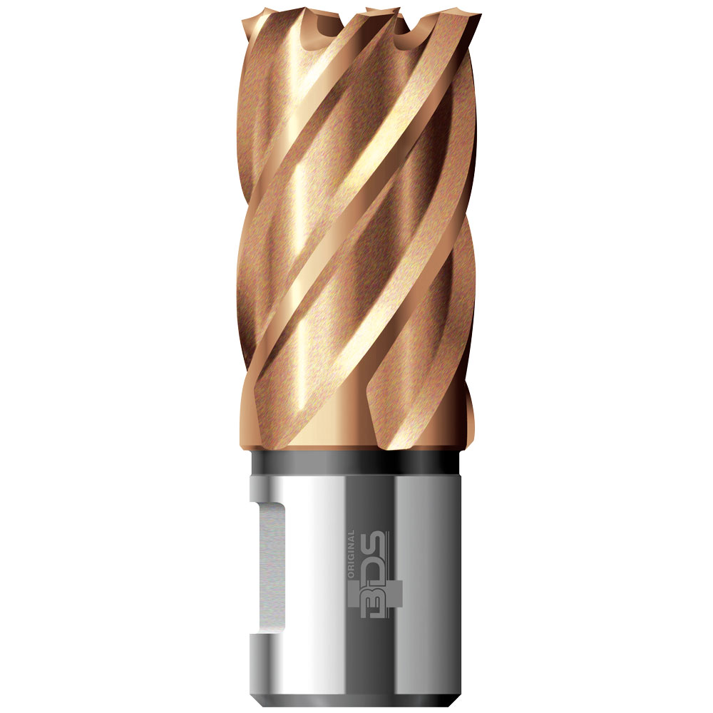 Kernbohrer HSS-TIN  Ø12mm,SL 30mm Weldonschaft 19mm, für Stahl