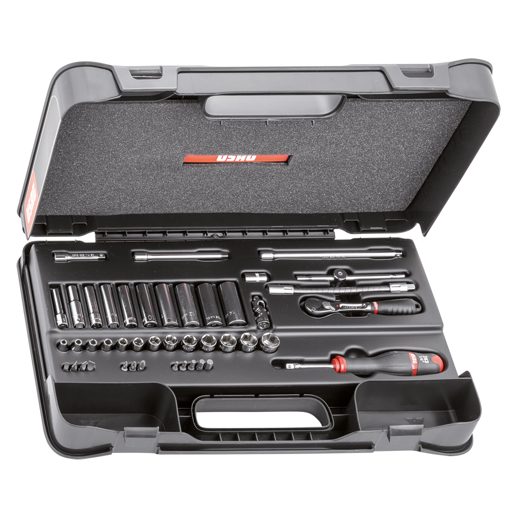 Kombi-Kassette U607 EB 1/4" 44-teilig 5-14mm,lang+kurz,Bits-Sortiment