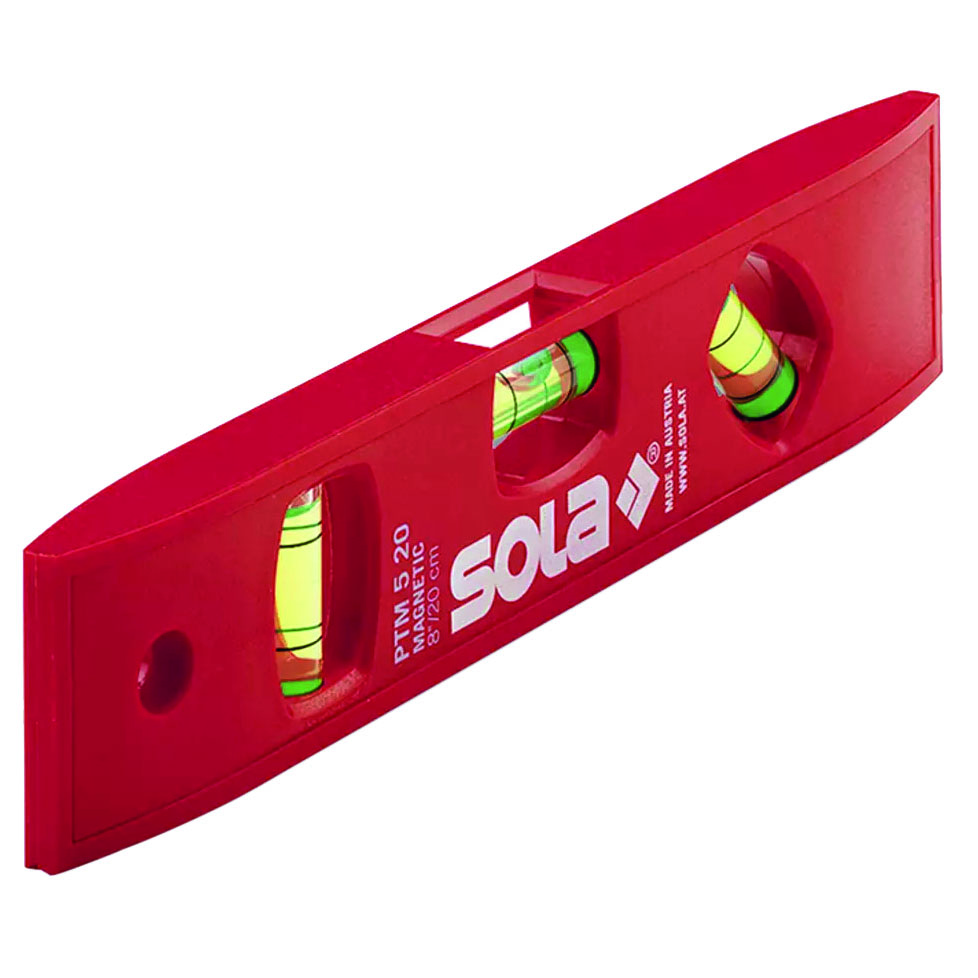 Wasserwaage PTM 5,20cm,m.Magnetstreifen ABS,45° Winkel-Libelle