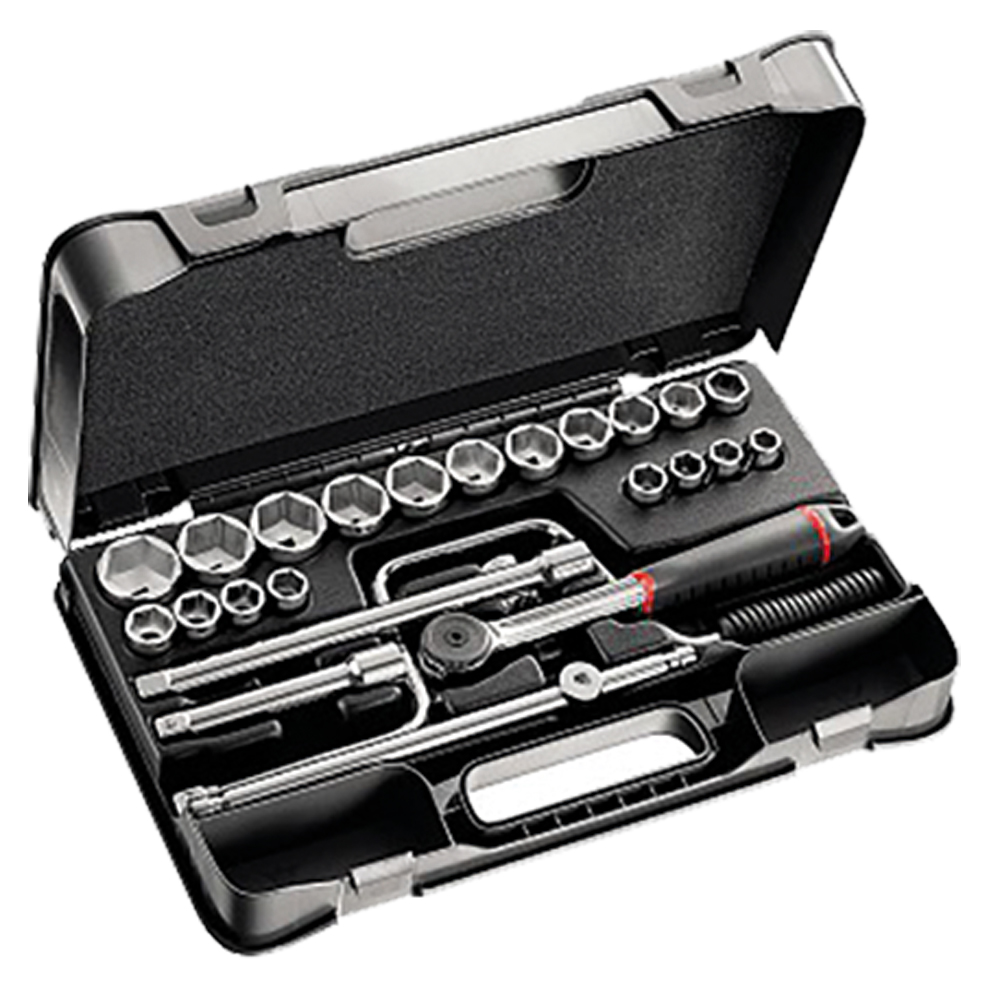 Stecknusskassette U607N-1/2"EA 8-32mm 6-Kant-Nüsse,25-teilig,in Kassette