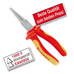 Langbeck-Rundzange 160mm EN60900 stückgeprüft,Chrom-Vanadium,verchromt