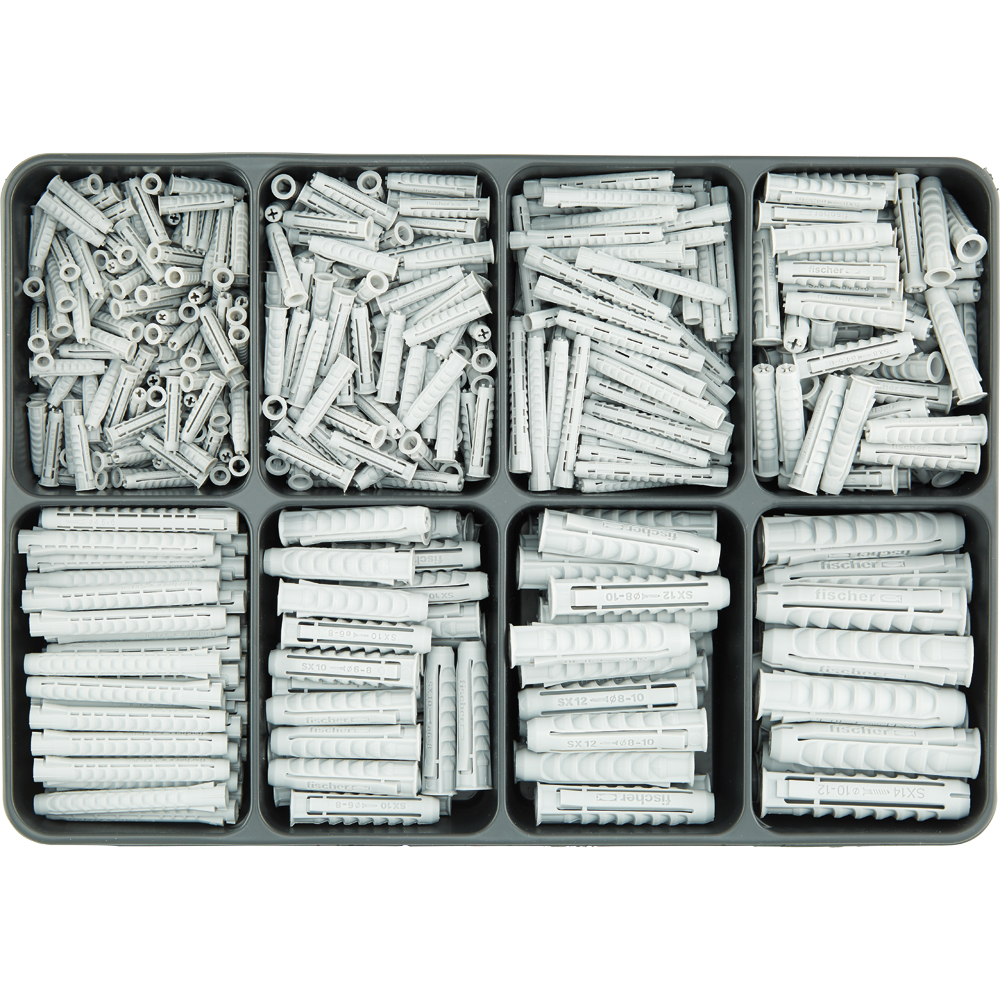 SPIRAL Sortimentkoffer 670-teilig Fischerdübel Typ "SX"