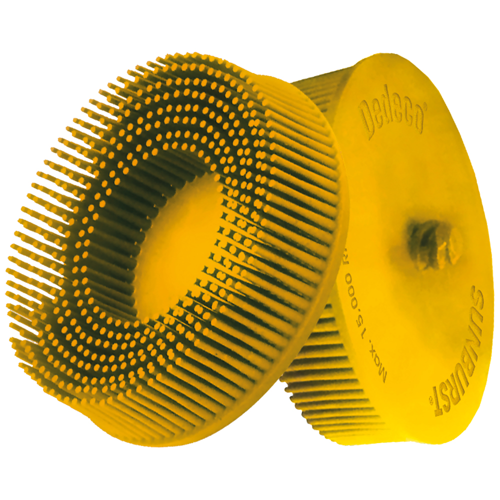 Inox-Schleifbürste 76mm K80 gelb mit Schnellverschluss