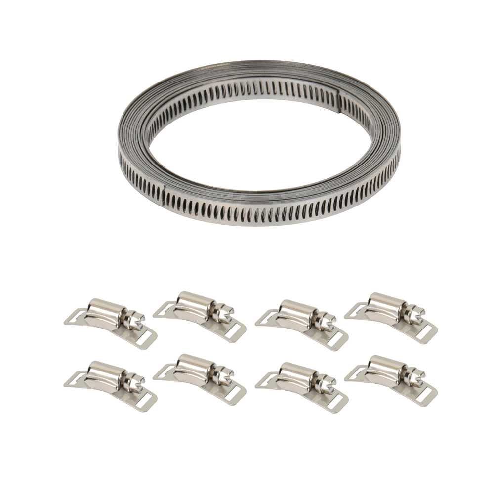 Schlauchbinder-Spannband-Set Allclamp 1 8 Schlösser,8mmx3m Inox