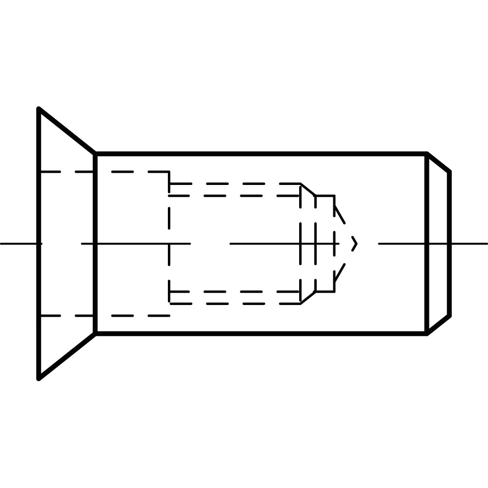 Senkkopf Blindnietmutter A2 M 4 ROSTFREI MATERIALST.1,5 - 3,0 MM VE=500