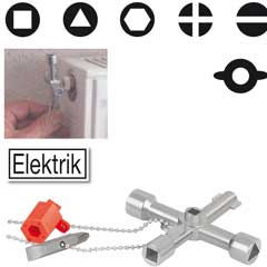 Schaltschrankschlüssel Mini,44mm für Gas,Wasser und Elektro-Versorgung