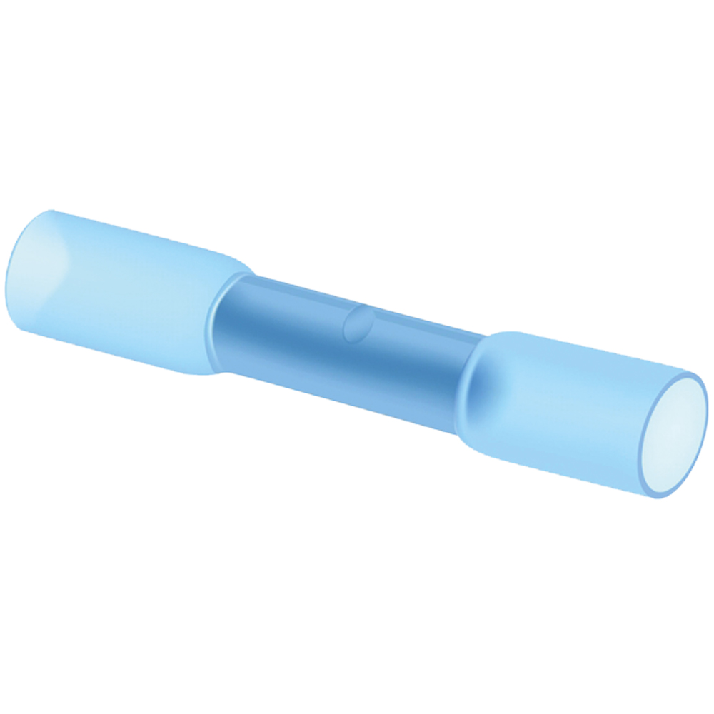 100 Stk.Stoßverbinder 1,5-2,5mm² blau mit Schrumpfschlauch