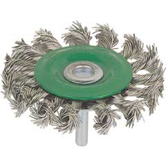 Rundbürste Inox 80x7 gezopft 0,50mm rostfreier Stahldraht,mit 6mm Schaft