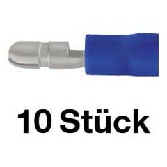 10 Stk.Rundstecker 5mm Ø,blau für Kabel 1,5-2,5mm²