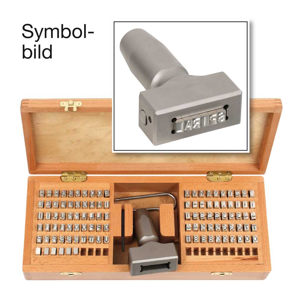 Signier-Satz mit Halter 5mm Schrifthöhe gehärtet,Chrom-Molybdänstahl