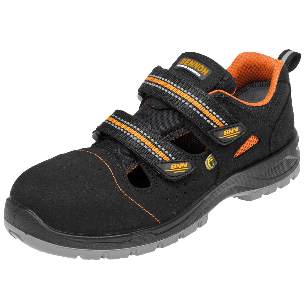 Sicherheitssandale NUX S1P ESD Gr.48 EN 20345 S1P SRC, EN 61340, schwarz