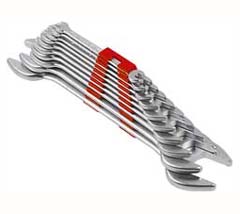 Gabelschlüssel-Satz 6-32mm,10-teilig Chrom-Vanadium,verchromt,DIN 3110