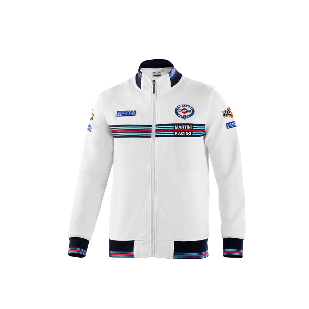 MARTINI RACING ZIP SWEATJACKE WEISS XL 70% Baumwolle, 30% Polyester - 300g/m²
