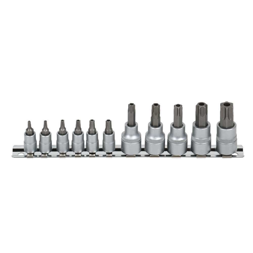 Si-Torx-Nuss-Box 11-teilig TX10-60H für Si-Torx-Schrauben,1/4"+3/8"4-Kant,CV