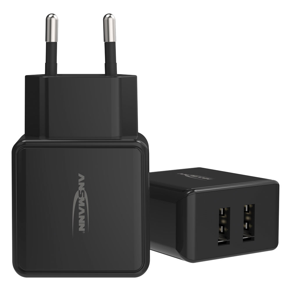 Ladekabeladapter mit 2xUSB-A Anschlüssen 2,4A Ladestrom,230V