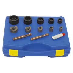 Spaltlochknackersatz M16-M40 und 22,5mm Stufenbohrer und Antifresstube