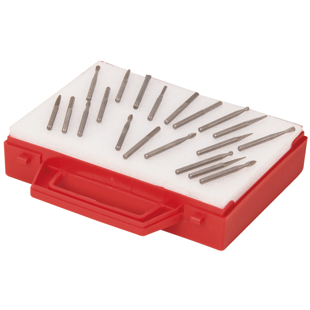 Kleinform-Fräsbox 20-tlg. VHM-Kleinform- Fräser,3mm Schaftdurchmesser