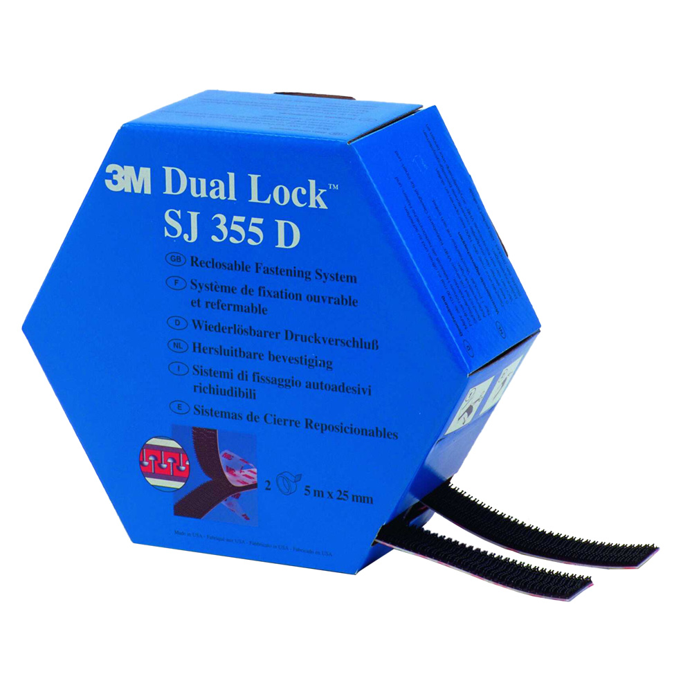 Box (=2 Stk.) 3M Dual-Lock Klebebänder 2x5 m, schwarz, wieder ablösbar