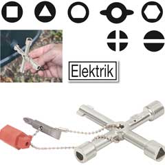 Master-Schlüssel,7 Schließmöglichkeiten 90x90mm